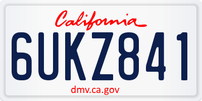 CA license plate 6UKZ841