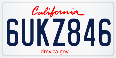 CA license plate 6UKZ846