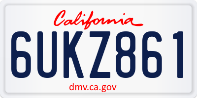 CA license plate 6UKZ861