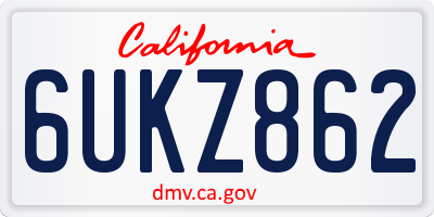 CA license plate 6UKZ862