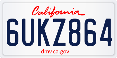 CA license plate 6UKZ864