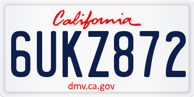 CA license plate 6UKZ872
