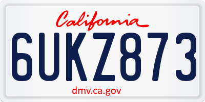 CA license plate 6UKZ873