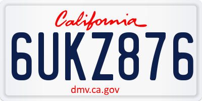 CA license plate 6UKZ876