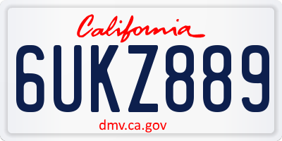 CA license plate 6UKZ889