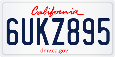 CA license plate 6UKZ895