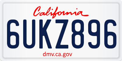 CA license plate 6UKZ896
