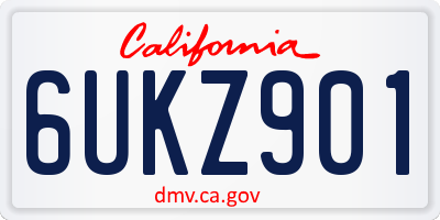 CA license plate 6UKZ901
