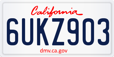 CA license plate 6UKZ903