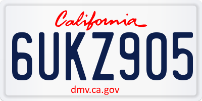 CA license plate 6UKZ905