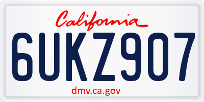 CA license plate 6UKZ907