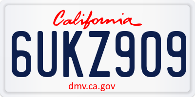 CA license plate 6UKZ909