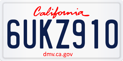 CA license plate 6UKZ910