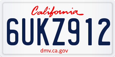 CA license plate 6UKZ912