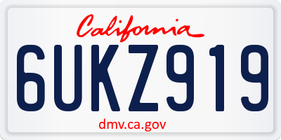 CA license plate 6UKZ919