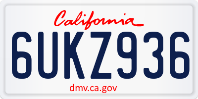 CA license plate 6UKZ936