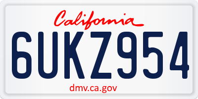 CA license plate 6UKZ954