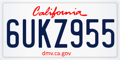 CA license plate 6UKZ955