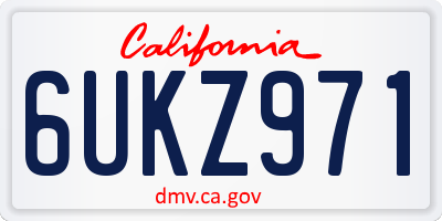 CA license plate 6UKZ971