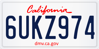 CA license plate 6UKZ974