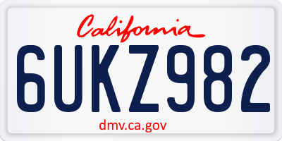 CA license plate 6UKZ982