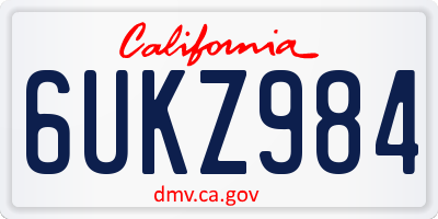 CA license plate 6UKZ984