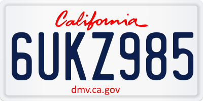 CA license plate 6UKZ985