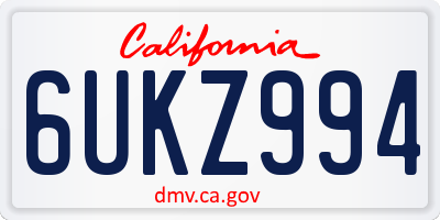 CA license plate 6UKZ994
