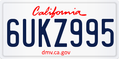 CA license plate 6UKZ995