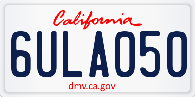 CA license plate 6ULA050