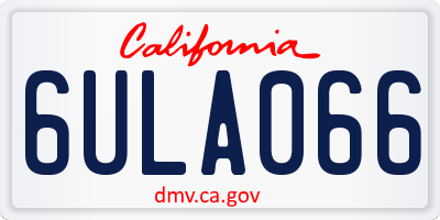CA license plate 6ULA066
