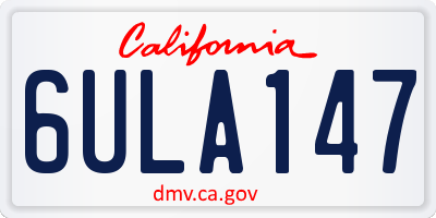 CA license plate 6ULA147