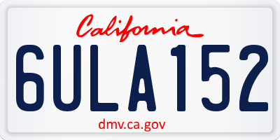 CA license plate 6ULA152
