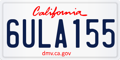 CA license plate 6ULA155