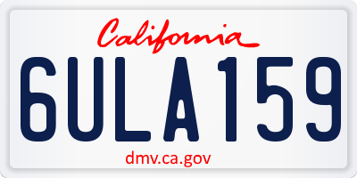 CA license plate 6ULA159