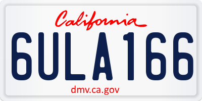 CA license plate 6ULA166