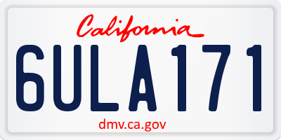 CA license plate 6ULA171