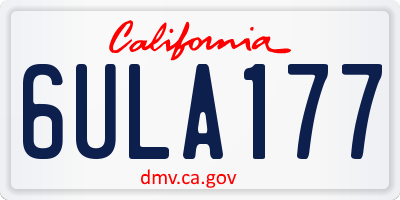 CA license plate 6ULA177