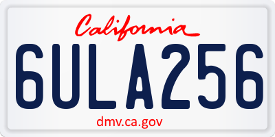 CA license plate 6ULA256