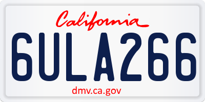CA license plate 6ULA266