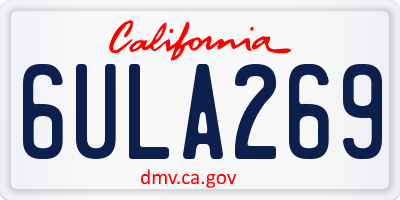 CA license plate 6ULA269