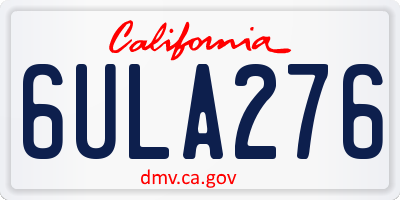 CA license plate 6ULA276