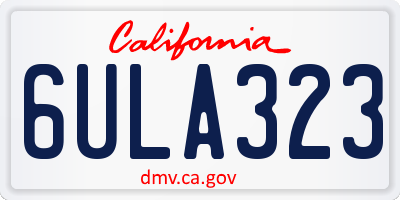 CA license plate 6ULA323