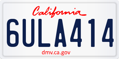 CA license plate 6ULA414