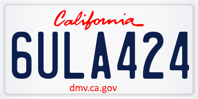 CA license plate 6ULA424
