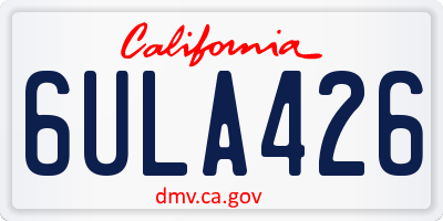 CA license plate 6ULA426