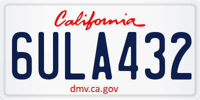 CA license plate 6ULA432