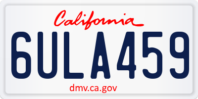 CA license plate 6ULA459
