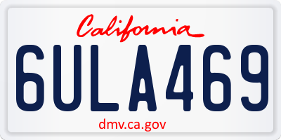CA license plate 6ULA469