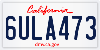 CA license plate 6ULA473